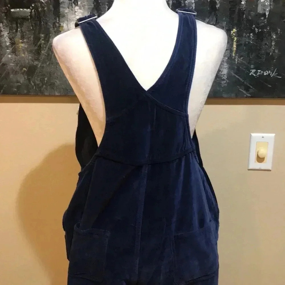 Blue Velvet 100% Cotton 5 Pocket Overalls Snow Flakes Embellishments-Size L - Picture 7 of 14